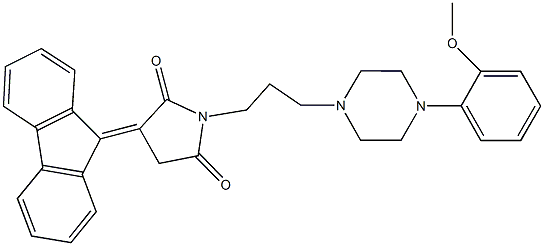 3-(9H-fluoren-9-ylidene)-1-{3-[4-(2-methoxyphenyl)-1-piperazinyl]propyl}-2,5-pyrrolidinedione 结构式