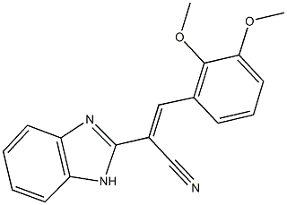 2-(1H-benzimidazol-2-yl)-3-(2,3-dimethoxyphenyl)acrylonitrile Struktur