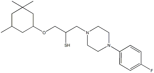 1-[4-(4-fluorophenyl)piperazin-1-yl]-3-[(3,3,5-trimethylcyclohexyl)oxy]propane-2-thiol 化学構造式