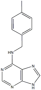 N-(4-methylbenzyl)-N-(9H-purin-6-yl)amine 化学構造式