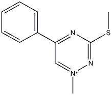 1-methyl-3-(methylsulfanyl)-5-phenyl-1,2,4-triazin-1-ium Struktur