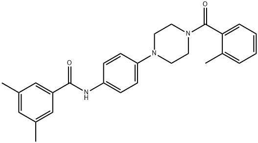 3,5-dimethyl-N-{4-[4-(2-methylbenzoyl)-1-piperazinyl]phenyl}benzamide Structure