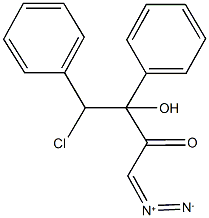 4-chloro-1-diazo-3-hydroxy-3,4-diphenyl-2-butanone Struktur
