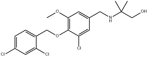 2-({3-chloro-4-[(2,4-dichlorobenzyl)oxy]-5-methoxybenzyl}amino)-2-methyl-1-propanol Structure