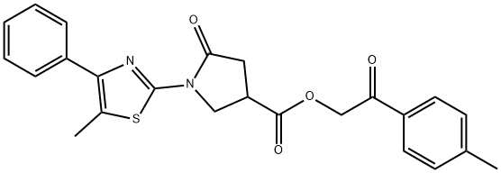 774550-22-0 2-(4-methylphenyl)-2-oxoethyl 1-(5-methyl-4-phenyl-1,3-thiazol-2-yl)-5-oxo-3-pyrrolidinecarboxylate