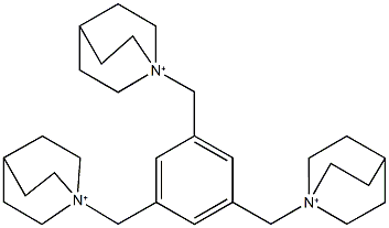 1-[3,5-bis(1-azoniabicyclo[2.2.2]oct-1-ylmethyl)benzyl]-1-azoniabicyclo[2.2.2]octane Structure