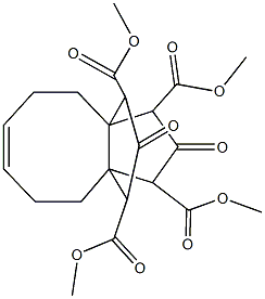 tetramethyl 10,13-dioxotricyclo[6.3.3.0]tetradec-4-ene-9,11,12,14-tetracarboxylate Struktur