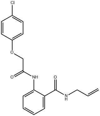 N-allyl-2-{[(4-chlorophenoxy)acetyl]amino}benzamide 化学構造式