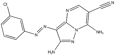 2,7-diamino-3-[(3-chlorophenyl)diazenyl]pyrazolo[1,5-a]pyrimidine-6-carbonitrile Struktur