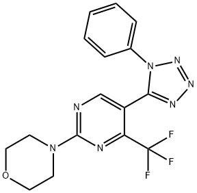 4-[5-(1-phenyl-1H-tetraazol-5-yl)-4-(trifluoromethyl)-2-pyrimidinyl]morpholine|