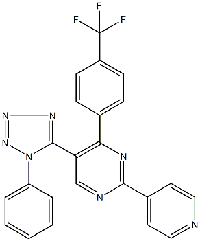 5-(1-phenyl-1H-tetraazol-5-yl)-2-(4-pyridinyl)-4-[4-(trifluoromethyl)phenyl]pyrimidine,791787-26-3,结构式