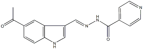 N'-[(5-acetyl-1H-indol-3-yl)methylene]isonicotinohydrazide Struktur