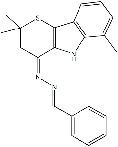 benzaldehyde (2,2,6-trimethyl-2,3-dihydrothiopyrano[3,2-b]indol-4(5H)-ylidene)hydrazone|