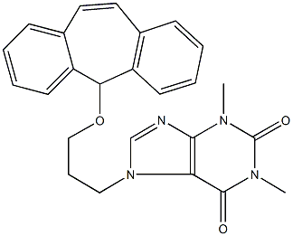 7-[3-(5H-dibenzo[a,d]cyclohepten-5-yloxy)propyl]-1,3-dimethyl-3,7-dihydro-1H-purine-2,6-dione Struktur