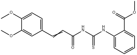 methyl 2-[({[3-(3,4-dimethoxyphenyl)acryloyl]amino}carbothioyl)amino]benzoate Struktur