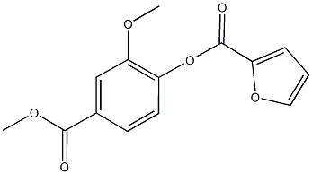 2-methoxy-4-(methoxycarbonyl)phenyl 2-furoate Struktur
