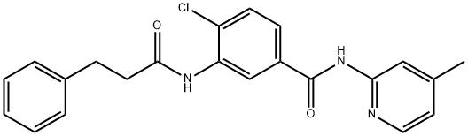4-chloro-N-(4-methyl-2-pyridinyl)-3-[(3-phenylpropanoyl)amino]benzamide,791801-52-0,结构式