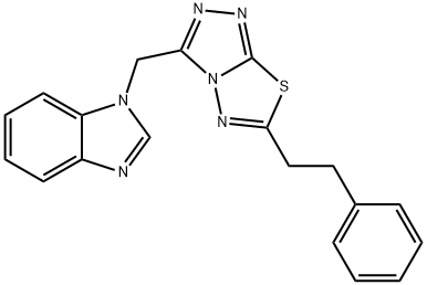 1-{[6-(2-phenylethyl)[1,2,4]triazolo[3,4-b][1,3,4]thiadiazol-3-yl]methyl}-1H-benzimidazole Struktur