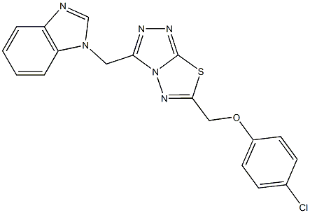 791806-05-8 [3-(1H-benzimidazol-1-ylmethyl)[1,2,4]triazolo[3,4-b][1,3,4]thiadiazol-6-yl]methyl 4-chlorophenyl ether