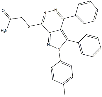 2-{[2-(4-methylphenyl)-3,4-diphenyl-2H-pyrazolo[3,4-d]pyridazin-7-yl]sulfanyl}acetamide,791824-70-9,结构式