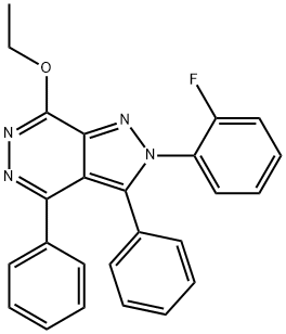 7-ethoxy-2-(2-fluorophenyl)-3,4-diphenyl-2H-pyrazolo[3,4-d]pyridazine Struktur
