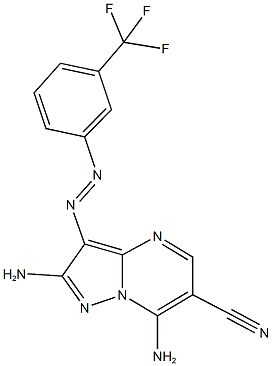 2,7-diamino-3-{[3-(trifluoromethyl)phenyl]diazenyl}pyrazolo[1,5-a]pyrimidine-6-carbonitrile Structure
