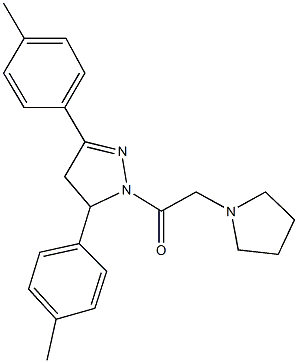 3,5-bis(4-methylphenyl)-1-(1-pyrrolidinylacetyl)-4,5-dihydro-1H-pyrazole Structure
