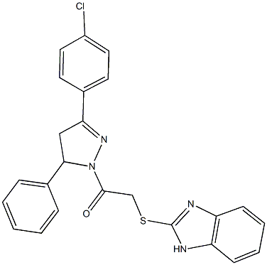 1H-benzimidazol-2-yl 2-[3-(4-chlorophenyl)-5-phenyl-4,5-dihydro-1H-pyrazol-1-yl]-2-oxoethyl sulfide Structure