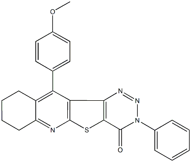 11-(4-methoxyphenyl)-3-phenyl-7,8,9,10-tetrahydro[1,2,3]triazino[4',5':4,5]thieno[2,3-b]quinolin-4(3H)-one Structure