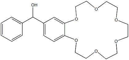 2,3,5,6,8,9,11,12,14,15-decahydro-1,4,7,10,13,16-benzohexaoxacyclooctadecin-18-yl(phenyl)methanol 化学構造式