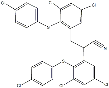 2,3-bis{3,5-dichloro-2-[(4-chlorophenyl)sulfanyl]phenyl}propanenitrile Structure