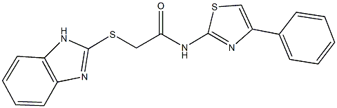 2-(1H-benzimidazol-2-ylsulfanyl)-N-(4-phenyl-1,3-thiazol-2-yl)acetamide Struktur