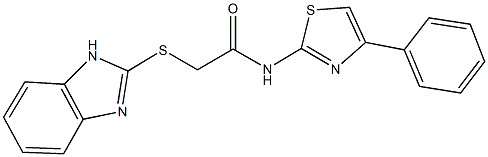 2-(1H-benzimidazol-2-ylsulfanyl)-N-(4-phenyl-1,3-thiazol-2-yl)acetamide,79420-19-2,结构式