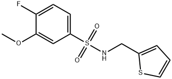4-fluoro-3-methoxy-N-(2-thienylmethyl)benzenesulfonamide Struktur