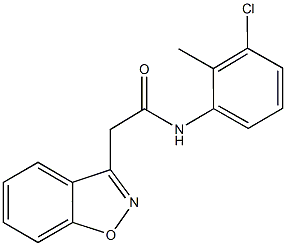 2-(1,2-benzisoxazol-3-yl)-N-(3-chloro-2-methylphenyl)acetamide Structure