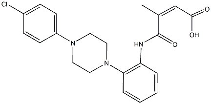 4-{2-[4-(4-chlorophenyl)-1-piperazinyl]anilino}-3-methyl-4-oxo-2-butenoic acid Struktur
