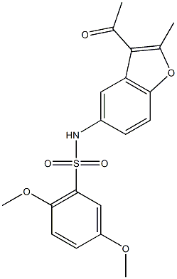N-(3-acetyl-2-methyl-1-benzofuran-5-yl)-2,5-dimethoxybenzenesulfonamide Structure