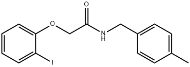 2-(2-iodophenoxy)-N-(4-methylbenzyl)acetamide 化学構造式
