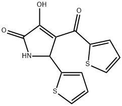 3-hydroxy-5-(2-thienyl)-4-(2-thienylcarbonyl)-1,5-dihydro-2H-pyrrol-2-one Structure