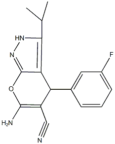 797028-57-0 6-amino-4-(3-fluorophenyl)-3-isopropyl-2,4-dihydropyrano[2,3-c]pyrazole-5-carbonitrile