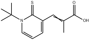 3-(1-tert-butyl-2-thioxo-1,2-dihydropyridin-3-yl)-2-methylacrylic acid Struktur