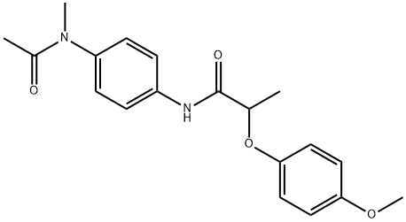 N-{4-[acetyl(methyl)amino]phenyl}-2-(4-methoxyphenoxy)propanamide Struktur