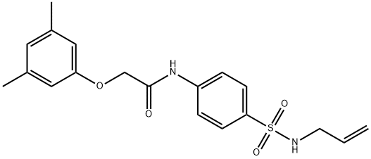 N-{4-[(allylamino)sulfonyl]phenyl}-2-(3,5-dimethylphenoxy)acetamide 化学構造式