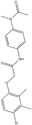 N-{4-[acetyl(methyl)amino]phenyl}-2-(4-chloro-2,3-dimethylphenoxy)acetamide Struktur