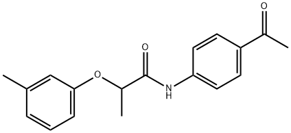 N-(4-acetylphenyl)-2-(3-methylphenoxy)propanamide Struktur