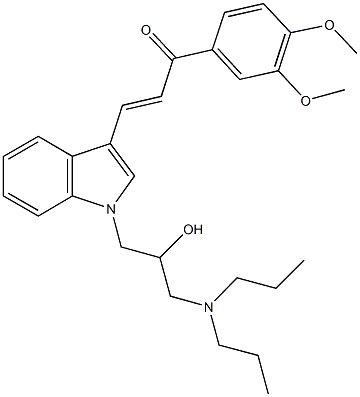 1-(3,4-dimethoxyphenyl)-3-{1-[3-(dipropylamino)-2-hydroxypropyl]-1H-indol-3-yl}-2-propen-1-one Structure
