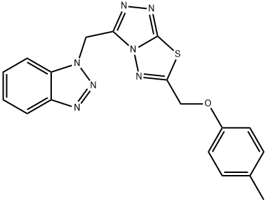[3-(1H-1,2,3-benzotriazol-1-ylmethyl)[1,2,4]triazolo[3,4-b][1,3,4]thiadiazol-6-yl]methyl 4-methylphenyl ether Struktur