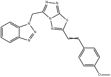 4-{2-[3-(1H-1,2,3-benzotriazol-1-ylmethyl)[1,2,4]triazolo[3,4-b][1,3,4]thiadiazol-6-yl]vinyl}phenyl methyl ether Structure