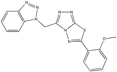 2-[3-(1H-1,2,3-benzotriazol-1-ylmethyl)[1,2,4]triazolo[3,4-b][1,3,4]thiadiazol-6-yl]phenyl methyl ether Struktur