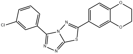 3-(3-chlorophenyl)-6-(2,3-dihydro-1,4-benzodioxin-6-yl)[1,2,4]triazolo[3,4-b][1,3,4]thiadiazole Struktur